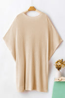 Apricot Short Sleeve Side Slit Oversized Sweater