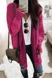 Rose Plaid Knitted Long Open Front Cardigan