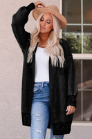 Rose Plaid Knitted Long Open Front Cardigan