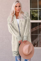 Rose Plaid Knitted Long Open Front Cardigan