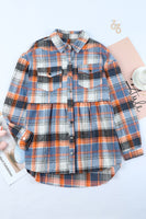 Multicolor Plaid Button Down Ruffled Shirt Jacket