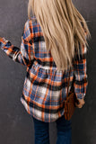 Multicolor Plaid Button Down Ruffled Shirt Jacket