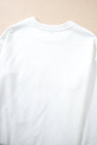 White Tinsel Game Day Drop Shoulder Graphic Sweatshirt