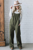 Jungle Green Solid Pocketed Loose Fit Corduroy Overall