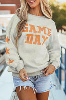 Black Game Day Graphic Rugby Football Season Sweatshirt