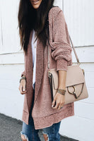 Rose Plaid Knitted Long Open Front Cardigan