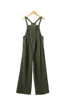 Jungle Green Solid Pocketed Loose Fit Corduroy Overall